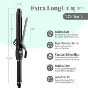 img 1 attached to MINT Professional Series Curling Iron: 1 1/4 inch Extra-Long 2-Heater 🔥 Ceramic Barrel for Perfect Medium to Large Curls - Travel-Ready Dual Voltage