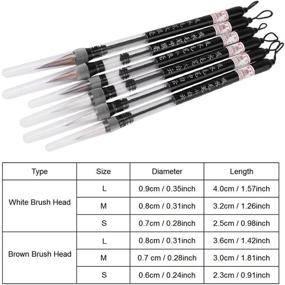 img 3 attached to 🖌️ Set of 6 Water Brush Pens, Reusable Piston Watercolor Brushes for Beginner Painting, Chinese Japanese Calligraphy Pen, Ideal Art Supplies for Drawing