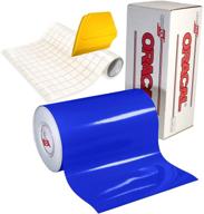 🔵 high gloss craft adhesive vinyl (brilliant blue) - oracal 651 - 15ft x 1ft + free 12&#34; x 24&#34; transfer paper & hard yellow detailer squeegee logo