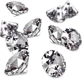 img 4 attached to 💎 Sparkling Decorations: Nexxxi 12 Pack 4cm Big Clear Acrylic Diamonds for Stunning Wedding, Bridal Shower, and Birthday Party Decor