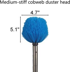 img 3 attached to 🕸️ 4ft Stainless Steel Cobweb Duster with Medium-Stiff Bristles - Ideal for Walls, Beams, Shelves, Light Fixtures, and Window Screens