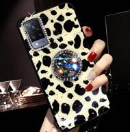 aulzaju compatible kickstand cheetah rhinestones logo