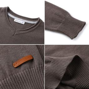img 1 attached to 🧥 CUNYI Boys V-Neck Pullover: Stylish Cotton Knit Sweater for Comfortable Winter Fashion