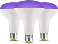 🔮 summerit 3-pack 15w uv led black light bulb, br30, uva 385-400nm, ultraviolet fluorescent lamp for body paints & neon glow posters logo