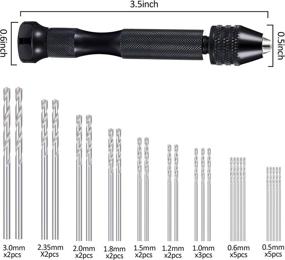 img 1 attached to 37-Piece Hand Drill Tool Set for Craft Carving and Jewelry Making including Pin Vise, Miniature Twist Drill Bits, and Bench Vice