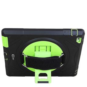 img 2 attached to Cellular360 Shockproof Case for Apple iPad 2 iPad 3 iPad 4: Car Headrest Mount, 360° Rotatable Kickstand, Adjustable Handle & Shoulder Strap - Black/Green