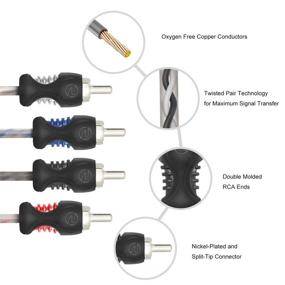 img 2 attached to 🔊 Recoil 17ft 4 Channel RCA Audio Cable: High-Performance Oxygen Free Copper, Noise Reduction, Twisted Pair Design