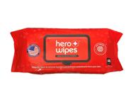 🧼 одноразовые влажные салфетки hero wipes для тела - одиночная упаковка с 48 толстыми салфетками размером 10x9 дюймов | удаляют 98% канцерогенов, сажу, дым, токсины логотип