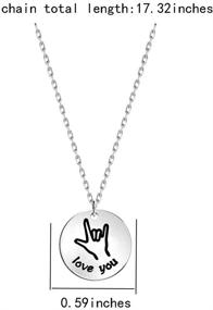 img 3 attached to 📿 Engraved Disk Necklace with Hand Gestures: Personalized Charm Jewelry - Perfect Sister or Best Friend Gift