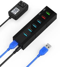 img 4 attached to 🖥️ K&amp;ZZ USB 3.0 Hub: 6 Ports High-Speed Data Splitter for PC, Laptop, Mobile HDD – Black