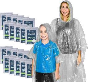 img 4 attached to 💦 Lingito 20 Pack of Family Rain Ponchos - Perfect for Camping, Hiking & Travel!