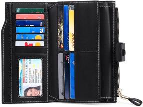 img 2 attached to 👜 Black Women's Leather Wallets with RFID Blocking - SENDEFN Handbags & Wallets Collection