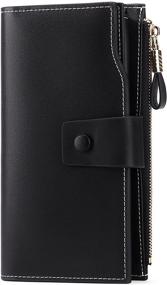 img 4 attached to 👜 Black Women's Leather Wallets with RFID Blocking - SENDEFN Handbags & Wallets Collection