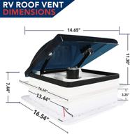 🏞️ leisure coachworks 14x14 rv roof vent fan 12v - adjustable multi speed, rain sensor, remote control, led light - smoked lid logo
