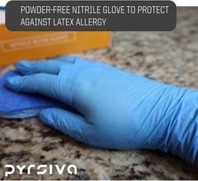 img 1 attached to High-Quality PYRSIVA MEDICAL Nitrile Disposable Gloves – Latex-Free for Cleaning, Auto-Mechanics, Cosmetology, Pet Care, and More