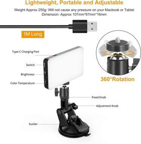 img 3 attached to 🖥️ Effective Laptop Light for Video Conferencing and Live Streaming: Suction Mount Lighting Kits for Remote Working Zoom Calls, Compatible with MacBook iPad ASUS Lenovo Acer HP