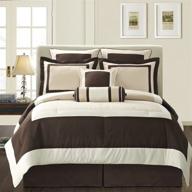 🛏️ gramercy 8-piece comforter set, king size, ivory and brown - fashion street logo