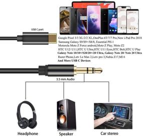 img 1 attached to 🎧 High-Quality USB C to 3.5mm Aux Cable - Compatible with Pixel, OnePlus, Galaxy, Essential, Moto - 4FT Length