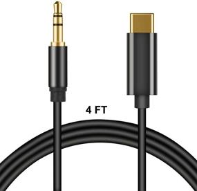 img 4 attached to 🎧 High-Quality USB C to 3.5mm Aux Cable - Compatible with Pixel, OnePlus, Galaxy, Essential, Moto - 4FT Length