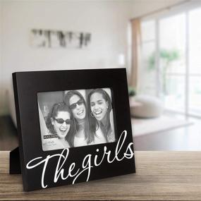 img 1 attached to Malden International Designs The Girls in Cursive Words Picture Frame, 4x6, Black - Stylish Decor for Precious Memories
