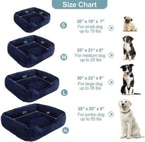 img 1 attached to INVENHO Dog Beds: Washable, Non-Slip, and Calming Pet Beds for Small, Medium, and Large Dogs and Indoor Cats - Navy Blue, 25 Inches