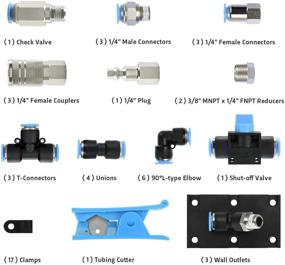 img 3 attached to 🔧 WYNNsky Shop Air Line Kit: Complete 49-Piece Garage Air Compressor Accessories Master Kit - 60ft Nylon Compressed Air Pipe, 200 PSI, Cutter, Tees, Connectors, Mounting Clips