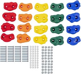 img 4 attached to 🧗 Squirrel Products 20 Extra Large Deluxe Rock Climbing Holds Kit - Outdoor Play Accessories, Ages 3 & Up