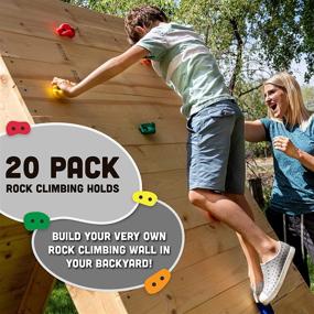 img 3 attached to 🧗 Squirrel Products 20 Extra Large Deluxe Rock Climbing Holds Kit - Outdoor Play Accessories, Ages 3 & Up