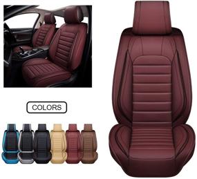 img 4 attached to OASIS AUTO OS-012 Leather Car Seat Covers