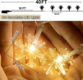 img 1 attached to 🎄 TURNMEON 100 LED Christmas Snowflake String Lights: Stunning 40 Ft Waterproof Xmas Tree Fairy Lights for Home Holiday Decor - Warm White, 8 Modes Indoor Outdoor Decoration