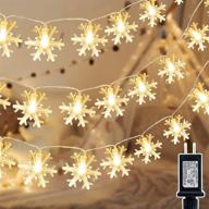 🎄 turnmeon 100 led christmas snowflake string lights: stunning 40 ft waterproof xmas tree fairy lights for home holiday decor - warm white, 8 modes indoor outdoor decoration logo