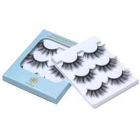 img 1 attached to 👁️ DYSILK 3 Pairs 6D Faux Mink False Eyelashes Natural Look Wispy Extension Makeup Handmade Fluffy Soft Reusable Lashes Black