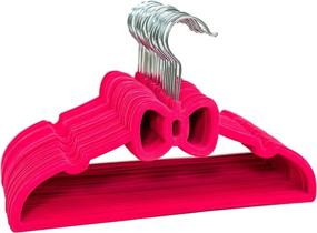 img 4 attached to 👧 Kids Velvet Hangers (13" - 30 Pack) - Cute Pink Bow Design - Non-Slip Toddler Hangers - Age 4-12 Baby Clothes Hangers - Baby Hangers Velvet & Baby Felt Hangers