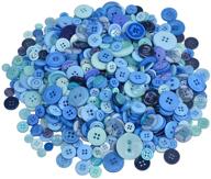 koboome 600 pcs assorted sizes resin buttons for sewing, scrapbooking, kids diy handmade decorations - blue color logo