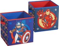 🌟 idea nuova captain america and iron man 2 avengers folding storage cubes with led lights - 11.5 inches логотип