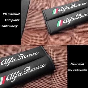 img 1 attached to Enhance Safety and Style with PU Material Car Seat Belt Decoration Protection for Alfa Romeo Giulia Stelvio 159 147 156 166 Giulietta MITO GT 4C Car Styling