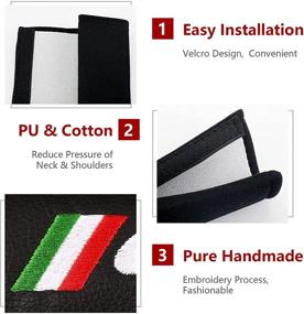 img 2 attached to Enhance Safety and Style with PU Material Car Seat Belt Decoration Protection for Alfa Romeo Giulia Stelvio 159 147 156 166 Giulietta MITO GT 4C Car Styling