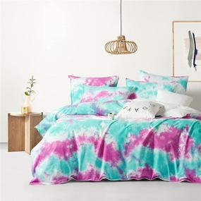 img 3 attached to 🎨 TOUDERETH Handmade Tie Dye Duvet Cover Set: Ethnic Boho Marble Design for Teen Girls, Queen Size