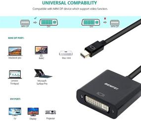 img 3 attached to Позолоченный адаптер Mini DisplayPort к DVI - совместим с Thunderbolt, разъем мужчина-женщина | Идеально подходит для MacBook Air/Pro, Microsoft Surface Pro/Dock, мониторов, проекторов и других устройств.