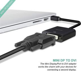 img 1 attached to Позолоченный адаптер Mini DisplayPort к DVI - совместим с Thunderbolt, разъем мужчина-женщина | Идеально подходит для MacBook Air/Pro, Microsoft Surface Pro/Dock, мониторов, проекторов и других устройств.