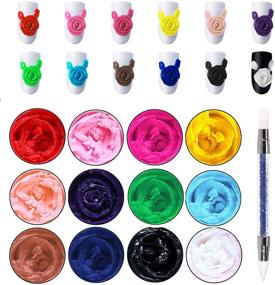 img 4 attached to 💅 Ownest 3D Sculpture Painting Nail Gel Set - 12 Vibrant Colors, Soak Off UV Carved Gel with 1 Carving Pen - 5g