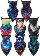 🧣 versatile and stylish cooling neck gaiters with ear loops: 8 pieces face cover scarf bandana balaclava shield in 8 attractive styles logo