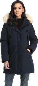 img 4 attached to 🧥 Warm and Stylish PUREMSX Women's Padded Jacket: Long Thicken Parka with Faux Fur Hood and Vegan Down Filling, XS-XXL