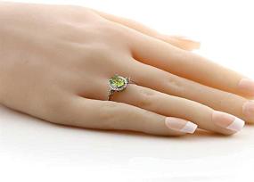 img 1 attached to 💍 925 Sterling Silver Green Peridot and Diamond Accent Women's Engagement Ring 1.48 Cttw by Gem Stone King (Available Sizes 5, 6, 7, 8, 9)