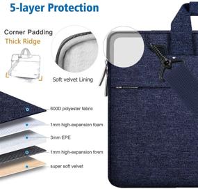 img 2 attached to 🎒 Hseok Laptop Shoulder Bag 13-13.3-13.5 Inch Briefcase, Compatible with MacBook Air/Pro 13.3, XPS 13, Surface Book 13.5" - Spill-Resistant Dark Blue Handbag with Shoulder Strap for Most 13-13.5" Notebooks