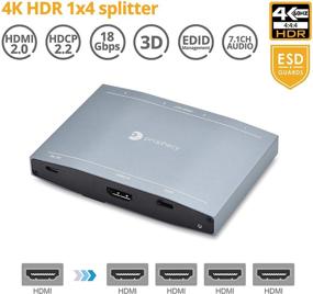 img 3 attached to 🖥️ gofanco Prophecy 4K 1x4 HDMI 2.0 Splitter with 4K @60Hz, HDR, 3D, HDCP 2.2/1.4 - High-Quality 4 Way Port, Dolby Digital, DTS, LPCM Support
