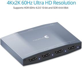 img 2 attached to 🖥️ gofanco Prophecy 4K 1x4 HDMI 2.0 Splitter with 4K @60Hz, HDR, 3D, HDCP 2.2/1.4 - High-Quality 4 Way Port, Dolby Digital, DTS, LPCM Support