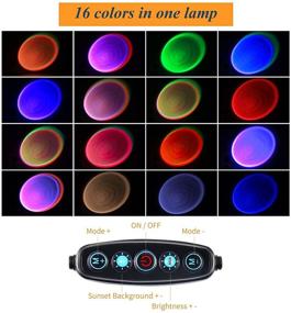 img 3 attached to 🌈 Nellsi Sunset Lamp Projection with 16 Colors Changing, LED Lights Floor Lamp for Rainbow Night Light, 360 Degree Rotation - Perfect for Christmas Decorations, Photography, Parties, Home, Bedroom - UFO Sunset Lamps