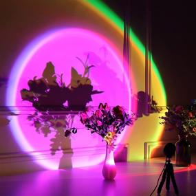 img 4 attached to 🌈 Nellsi Sunset Lamp Projection with 16 Colors Changing, LED Lights Floor Lamp for Rainbow Night Light, 360 Degree Rotation - Perfect for Christmas Decorations, Photography, Parties, Home, Bedroom - UFO Sunset Lamps