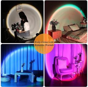 img 1 attached to 🌈 Nellsi Sunset Lamp Projection with 16 Colors Changing, LED Lights Floor Lamp for Rainbow Night Light, 360 Degree Rotation - Perfect for Christmas Decorations, Photography, Parties, Home, Bedroom - UFO Sunset Lamps